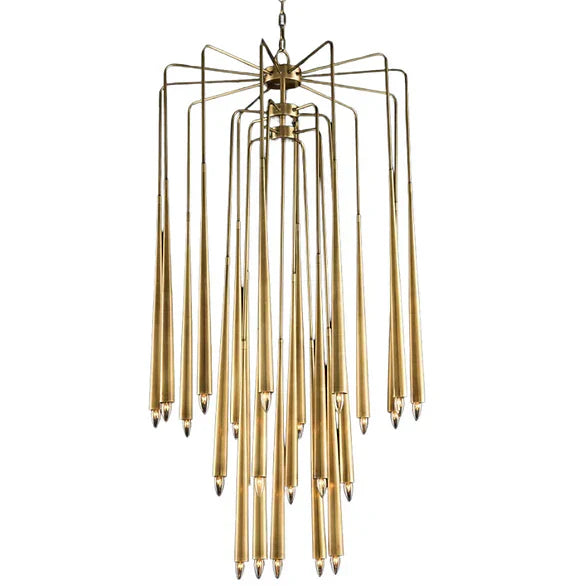Luxury 23-Light Brass Tree Pendant Light for Low-ceiling