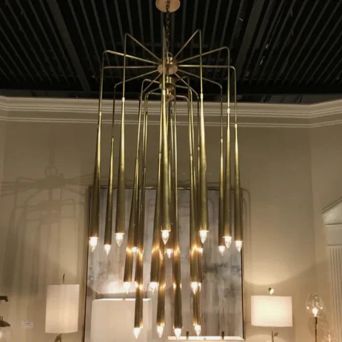 Luxury 23-Light Brass Tree Pendant Light for Low-ceiling