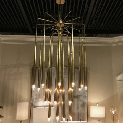 Luxury 23-Light Brass Tree Pendant Light for Low-ceiling