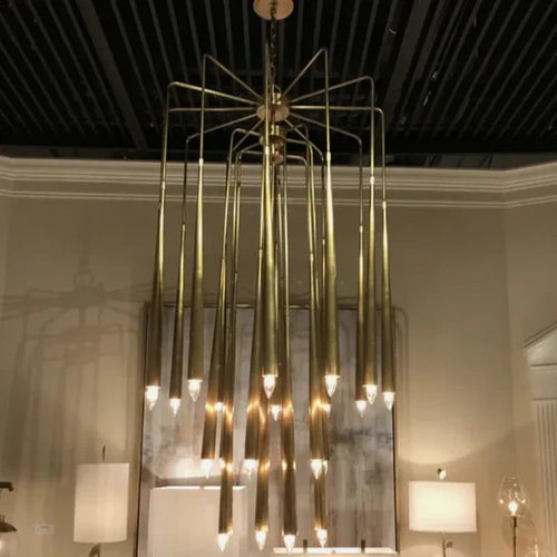 Luxury 23-Light Brass Tree Pendant Light for Low-ceiling