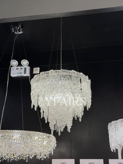 Modern Melting Glaciers Glass Chandelier for Low Ceilings