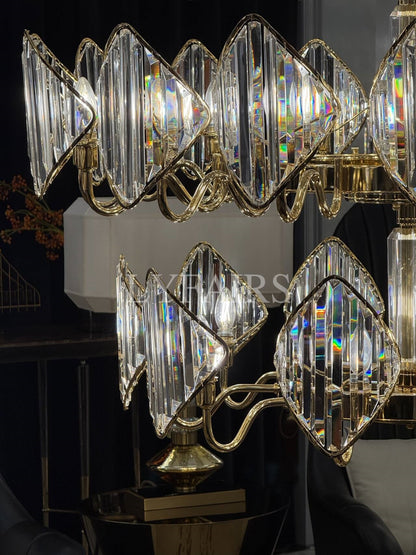 Luxury Multi-Layered Rhombic Crystal Chip Crystal Chandelier Series