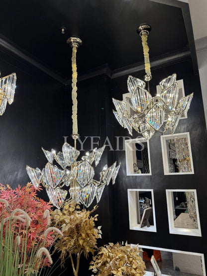 Luxury Multi-Layered Rhombic Crystal Chip Crystal Chandelier Series