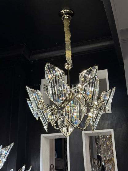 Luxury Multi-Layered Rhombic Crystal Chip Crystal Chandelier Series
