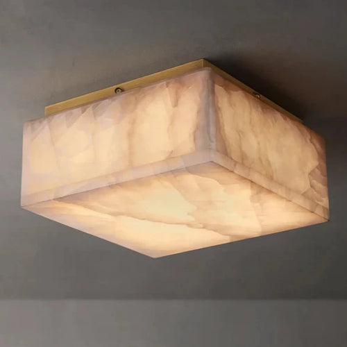 Lampadario moderno quadrato in marmo a filo