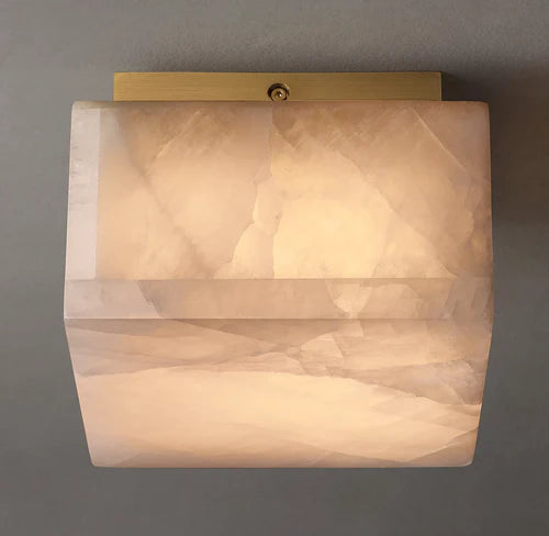 Lampadario moderno quadrato in marmo a filo