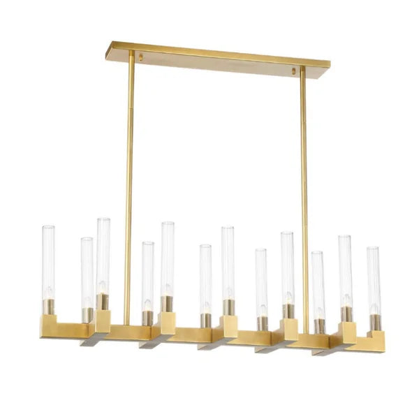 Modern Round/Linear Tubular Glass Chandelier for Dining Room/Kitchen Island