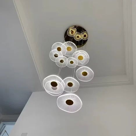 Modern 6/10/15/30 Lights Acrylic Chandelier in Gold Finish