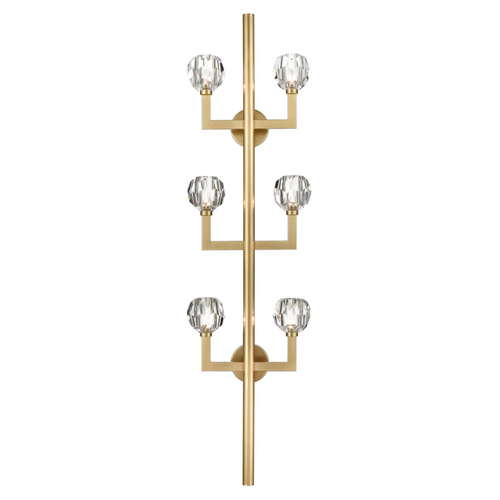 Modern Tree-Like Gold Wall Lamp with Symmetrical Arms Crystal Accents