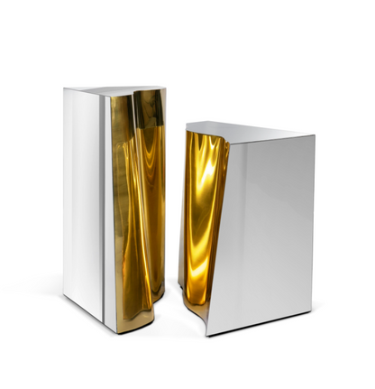Luxury Crackle Column Side Table