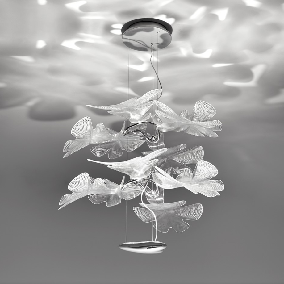 Modern Floating 2-tier Acrylic Leaves Chandelier
