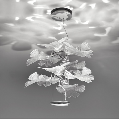 Modern Floating 2-tier Acrylic Leaves Chandelier