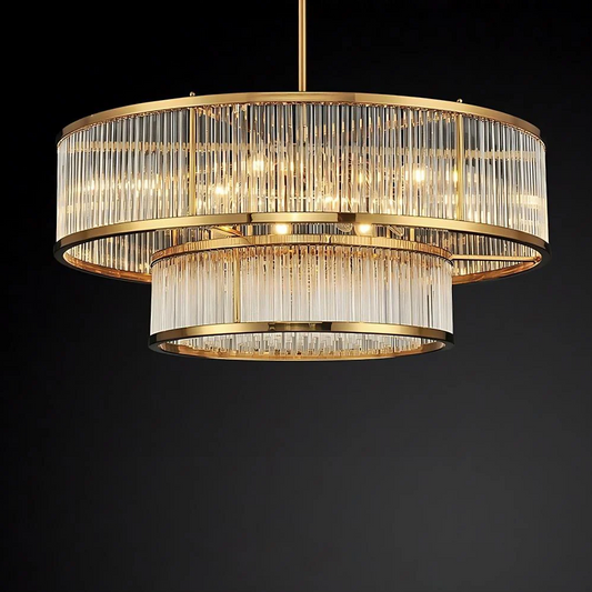 Modern Round/Rectangular Glass Rods Chandelier