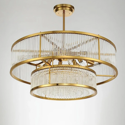Modern Round/Rectangular Glass Rods Chandelier