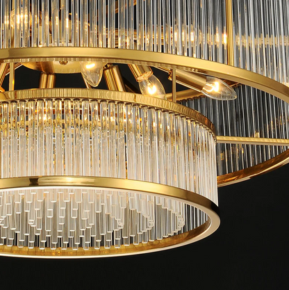 Modern Round/Rectangular Glass Rods Chandelier