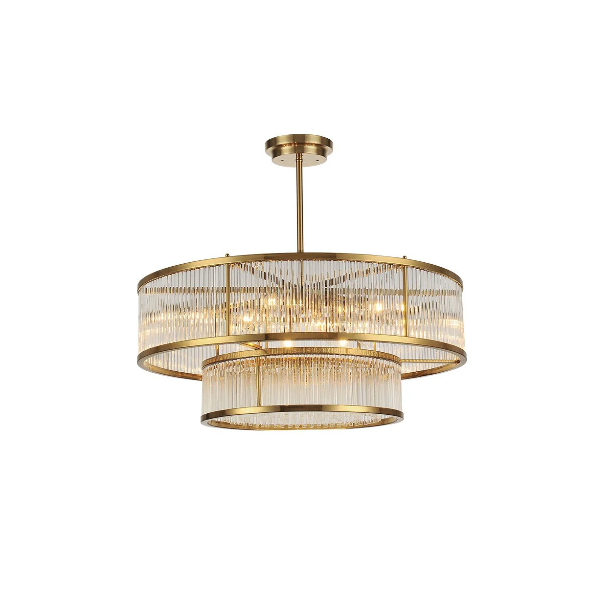 Modern Round/Rectangular Glass Rods Chandelier
