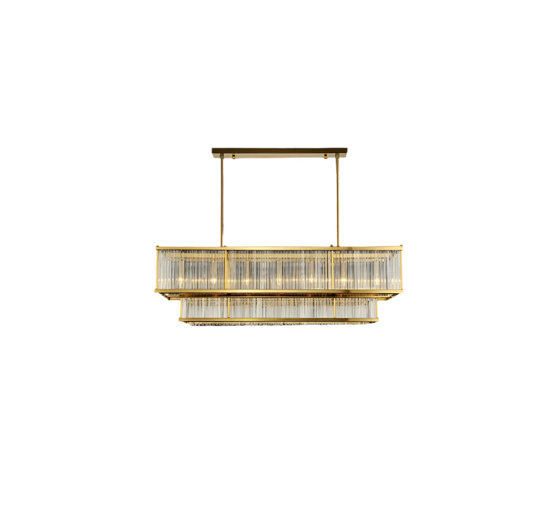 Modern Round/Rectangular Glass Rods Chandelier