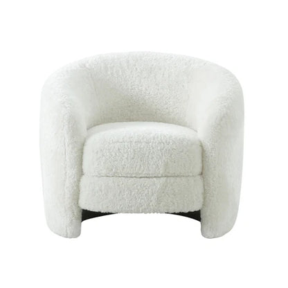 Shearling Armchair in White Color