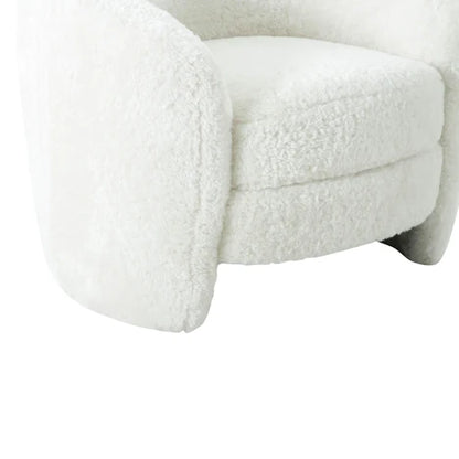 Shearling Armchair in White Color
