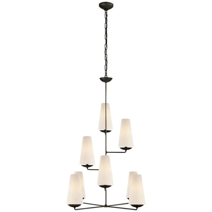 Vertical Chandelier in Bronze/Black/White Finish Color