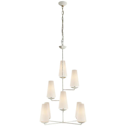 Vertical Chandelier in Bronze/Black/White Finish Color