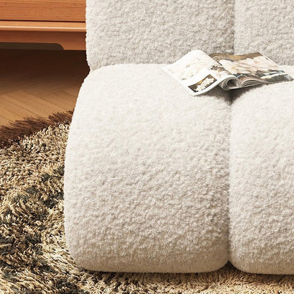 Designer White Boucle Single Lazy Sofa Nordic Style Leisure Chair