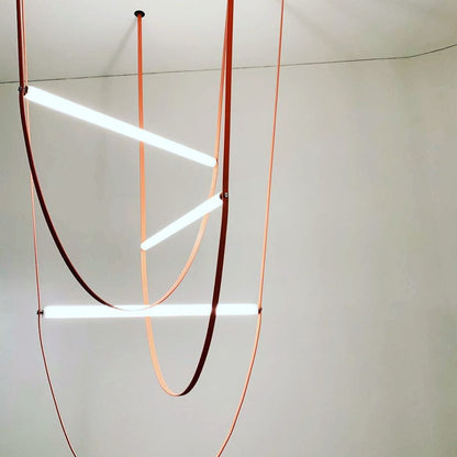 Lustre design en forme de U avec tube en verre à LED