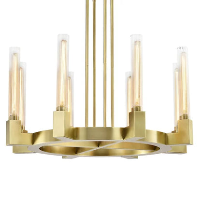 Modern Linear Round/Linear Tubular Glass Chandelier for Dining Room/Kitchen Island