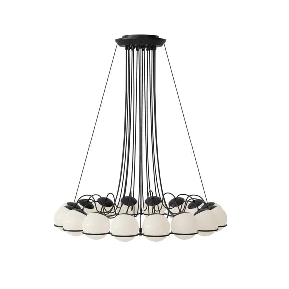 Modern Opal Glass Cluster Chandelier