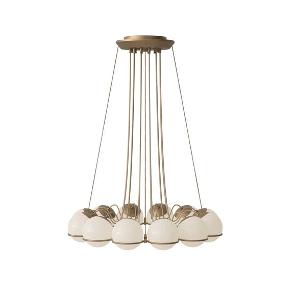 Modern Opal Glass Cluster Chandelier