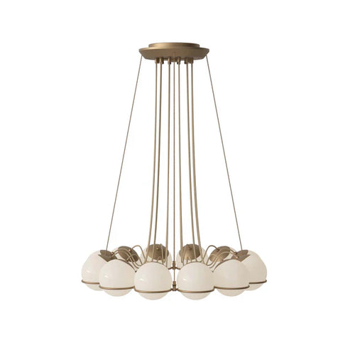 Modern Opal Glass Cluster Chandelier