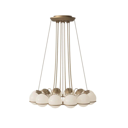 Modern Opal Glass Cluster Chandelier
