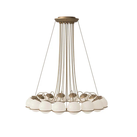 Modern Opal Glass Cluster Chandelier