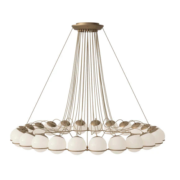 Modern Opal Glass Cluster Chandelier