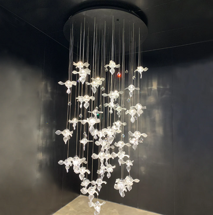 Modern Art Design Propeller-like Crystal Chandelier for Staircase/Villa/Foyer/High-ceiling Space