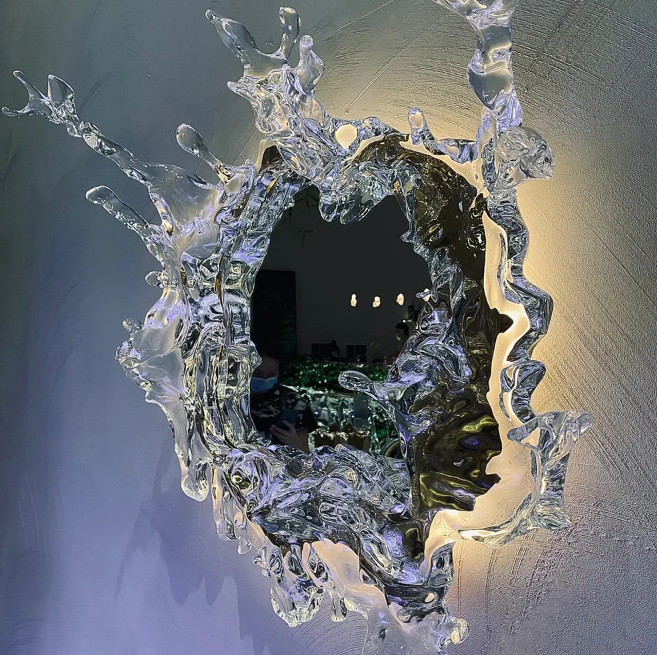 LYFAIRS x GORDON GU Art Ice Mirror Wall Lamp Princess Magic Mirror Light for Bathroom/Dressing Room/Bedroom