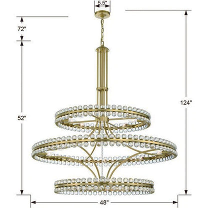 Modern 2/3 Ring Glass Ball Chandelier for Low-ceiling