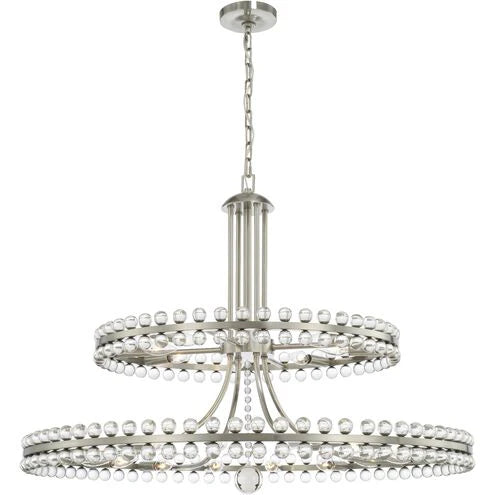 Modern 2/3 Ring Glass Ball Chandelier for Low-ceiling