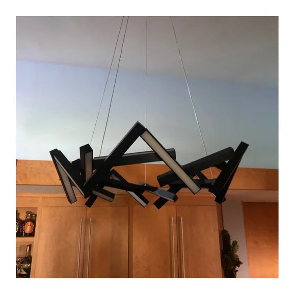 Lustre LED géométrique moderne rond/linéaire en aluminium