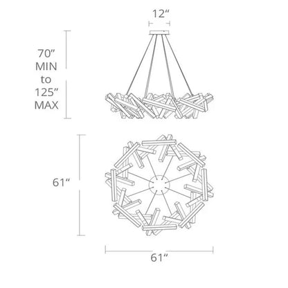 Lustre LED géométrique moderne rond/linéaire en aluminium