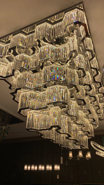 Modern Flush Mount Light Fixture/Chaneleir in Chrome Finish for Hallway/ Hotel Lobby/Dining Room