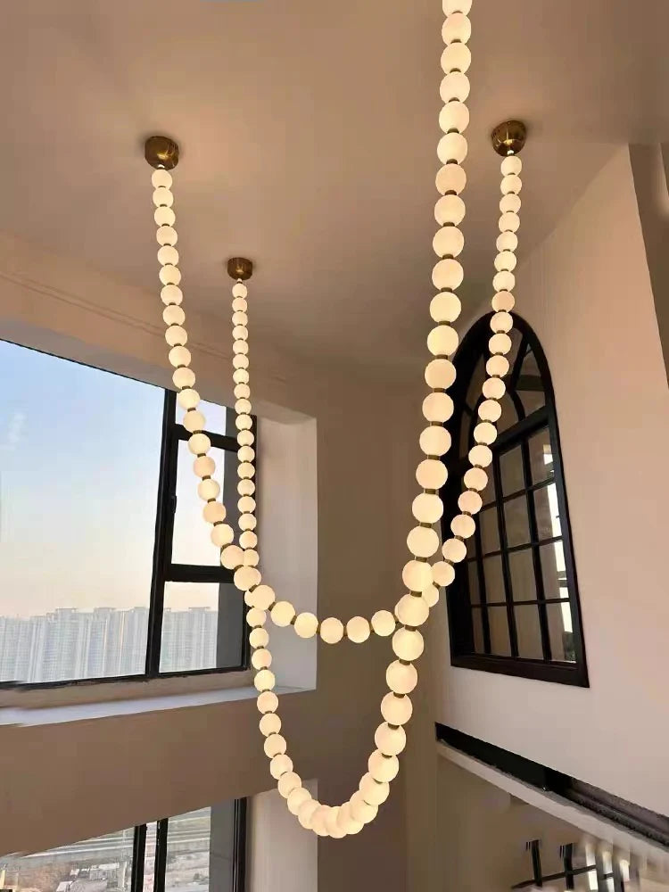 Modern Creative Acrylic Pearl Necklace Chandelier