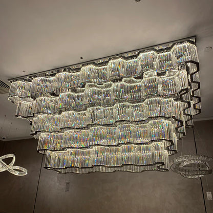 Modern Flush Mount Light Fixture/Chaneleir in Chrome Finish for Hallway/ Hotel Lobby/Dining Room