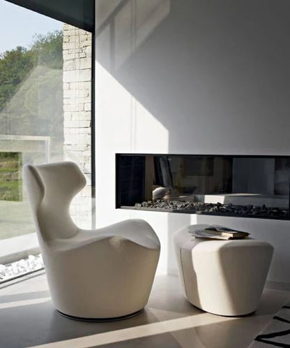 Modern Red Fabric Accent Chair
