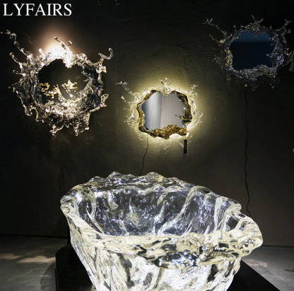 LYFAIRS x GORDON GU Art Ice Mirror Wall Lamp Princess Magic Mirror Light for Bathroom/Dressing Room/Bedroom
