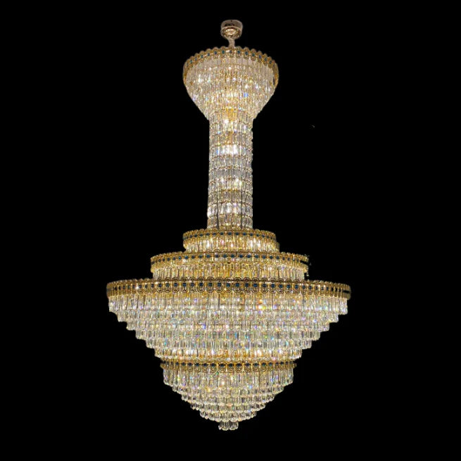 Luxury Extra Large Conical Crystal Chandelier for High Ceiling Living Room/Foyer