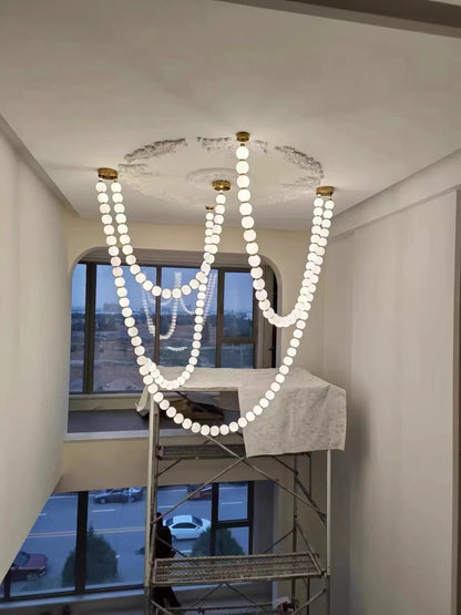 Modern Creative Acrylic Pearl Necklace Chandelier
