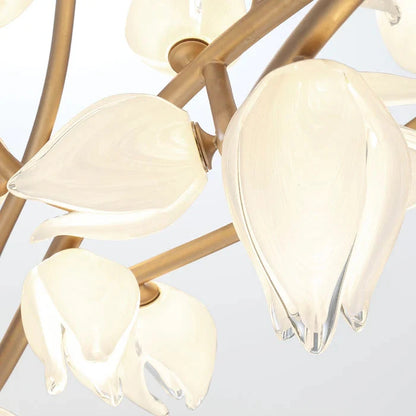 Modern Branch Glass Flower Chandelier for Low-ceiling