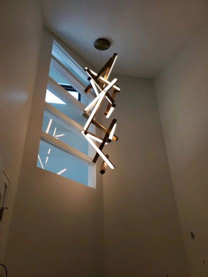 Modern Vertical Geometric Pendant for Staircase/Foyer/High-ceiling