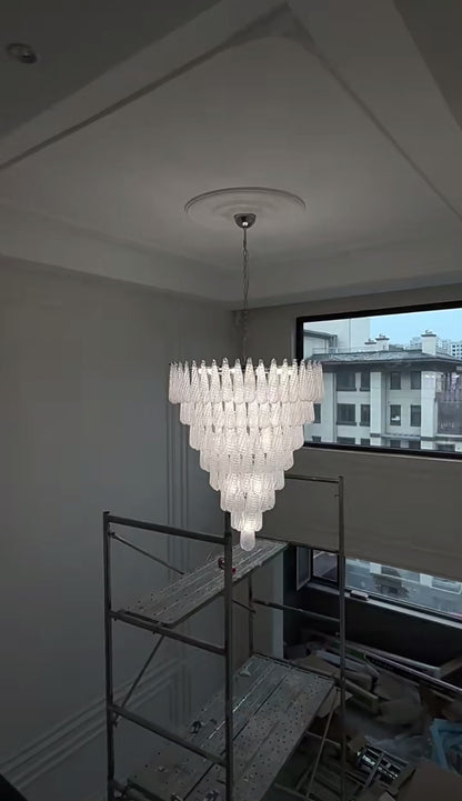 Light Luxury Multi-layered Teardrop Waterfall Chandelier for Living Room/Bedroom